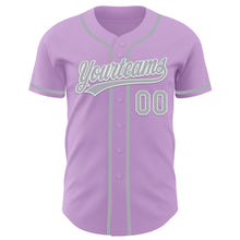 Charger l&#39;image dans la galerie, Custom Light Purple Gray-White Authentic Baseball Jersey
