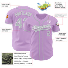 Charger l&#39;image dans la galerie, Custom Light Purple Gray-White Authentic Baseball Jersey
