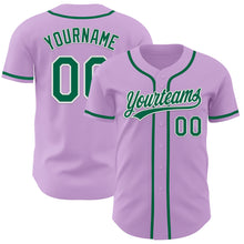 Charger l&#39;image dans la galerie, Custom Light Purple Kelly Green-White Authentic Baseball Jersey
