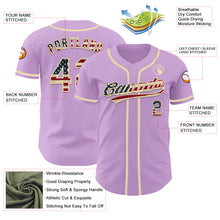 Charger l&#39;image dans la galerie, Custom Light Purple Vintage USA Flag-Cream Authentic Baseball Jersey
