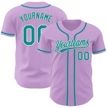 Charger l&#39;image dans la galerie, Custom Light Purple Teal-White Authentic Baseball Jersey
