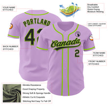 Charger l&#39;image dans la galerie, Custom Light Purple Black-Neon Green Authentic Baseball Jersey
