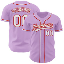 Charger l&#39;image dans la galerie, Custom Light Purple White-Red Authentic Baseball Jersey
