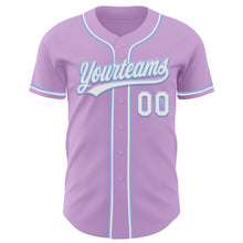 Charger l&#39;image dans la galerie, Custom Light Purple White-Light Blue Authentic Baseball Jersey
