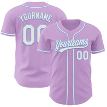 Charger l&#39;image dans la galerie, Custom Light Purple White-Light Blue Authentic Baseball Jersey
