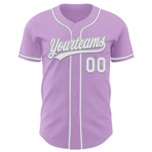 Charger l&#39;image dans la galerie, Custom Light Purple White-Gray Authentic Baseball Jersey
