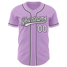 Charger l&#39;image dans la galerie, Custom Light Purple White-Black Authentic Baseball Jersey
