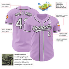 Charger l&#39;image dans la galerie, Custom Light Purple White-Black Authentic Baseball Jersey
