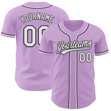 Charger l&#39;image dans la galerie, Custom Light Purple White-Black Authentic Baseball Jersey
