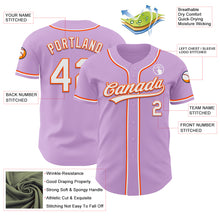 Load image into Gallery viewer, Custom Light Purple White-Orange Authentic Baseball Jersey
