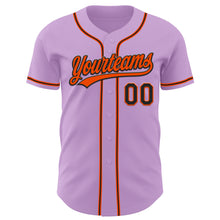 Charger l&#39;image dans la galerie, Custom Light Purple Black-Orange Authentic Baseball Jersey
