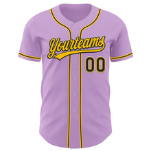 Charger l&#39;image dans la galerie, Custom Light Purple Black-Yellow Authentic Baseball Jersey
