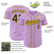 Charger l&#39;image dans la galerie, Custom Light Purple Black-Yellow Authentic Baseball Jersey
