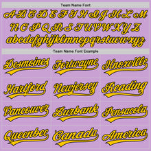 Charger l&#39;image dans la galerie, Custom Light Purple Black-Yellow Authentic Baseball Jersey
