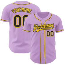 Charger l&#39;image dans la galerie, Custom Light Purple Black-Yellow Authentic Baseball Jersey
