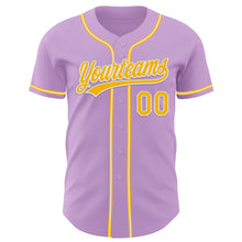 Charger l&#39;image dans la galerie, Custom Light Purple Gold-White Authentic Baseball Jersey
