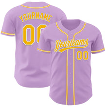 Charger l&#39;image dans la galerie, Custom Light Purple Gold-White Authentic Baseball Jersey
