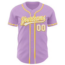 Charger l&#39;image dans la galerie, Custom Light Purple White-Yellow Authentic Baseball Jersey
