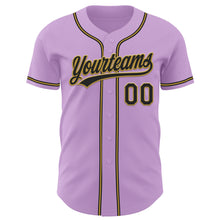 Charger l&#39;image dans la galerie, Custom Light Purple Black-Old Gold Authentic Baseball Jersey
