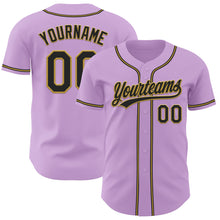 Charger l&#39;image dans la galerie, Custom Light Purple Black-Old Gold Authentic Baseball Jersey
