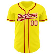 Charger l&#39;image dans la galerie, Custom Light Yellow Red-White Authentic Baseball Jersey
