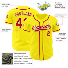 Загрузить изображение в средство просмотра галереи, Custom Light Yellow Red-White Authentic Baseball Jersey
