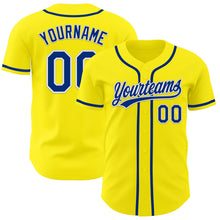 Charger l&#39;image dans la galerie, Custom Light Yellow Royal-White Authentic Baseball Jersey
