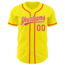 Charger l&#39;image dans la galerie, Custom Light Yellow Orange-White Authentic Baseball Jersey
