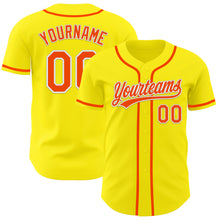 Загрузить изображение в средство просмотра галереи, Custom Light Yellow Orange-White Authentic Baseball Jersey
