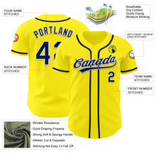 Загрузить изображение в средство просмотра галереи, Custom Light Yellow Navy-White Authentic Baseball Jersey
