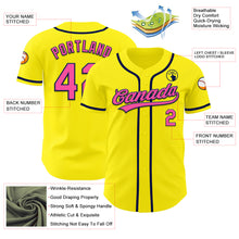 Charger l&#39;image dans la galerie, Custom Light Yellow Pink-Navy Authentic Baseball Jersey
