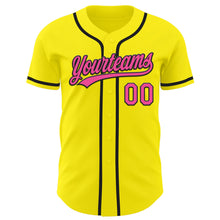 Загрузить изображение в средство просмотра галереи, Custom Light Yellow Pink-Black Authentic Baseball Jersey
