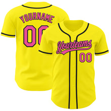 Загрузить изображение в средство просмотра галереи, Custom Light Yellow Pink-Black Authentic Baseball Jersey
