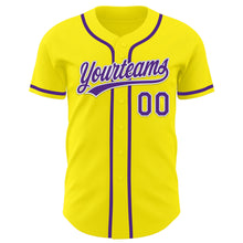 Charger l&#39;image dans la galerie, Custom Light Yellow Purple-White Authentic Baseball Jersey
