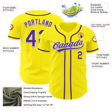 Charger l&#39;image dans la galerie, Custom Light Yellow Purple-White Authentic Baseball Jersey
