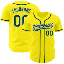 Charger l&#39;image dans la galerie, Custom Light Yellow Green-White Authentic Baseball Jersey
