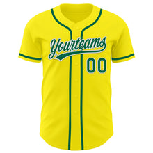 Загрузить изображение в средство просмотра галереи, Custom Light Yellow Kelly Green-White Authentic Baseball Jersey
