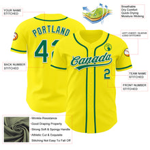 Загрузить изображение в средство просмотра галереи, Custom Light Yellow Kelly Green-White Authentic Baseball Jersey
