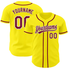 Charger l&#39;image dans la galerie, Custom Light Yellow Crimson-White Authentic Baseball Jersey
