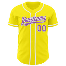 Charger l&#39;image dans la galerie, Custom Light Yellow Medium Purple-White Authentic Baseball Jersey
