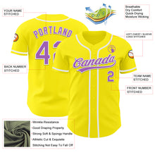 Charger l&#39;image dans la galerie, Custom Light Yellow Medium Purple-White Authentic Baseball Jersey
