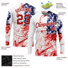 Charger l&#39;image dans la galerie, Custom White Red-Royal American Flag Fashion 3D Long Sleeve Performance T-Shirt
