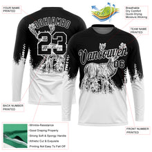 Charger l&#39;image dans la galerie, Custom Black White 3D Animal Deer Hunting Long Sleeve Performance T-Shirt
