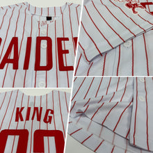 Charger l&#39;image dans la galerie, Custom White Red Pinstripe Red Authentic Baseball Jersey
