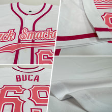 Load image into Gallery viewer, Custom White Medium Pink-Pink Authentic Baseball Jersey
