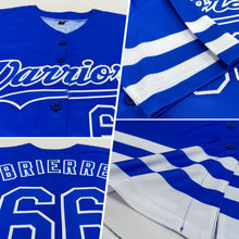 Laden Sie das Bild in den Galerie-Viewer, Custom Royal White Line Authentic Baseball Jersey
