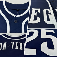 Load image into Gallery viewer, Custom Navy White Authentic Baseball Jersey
