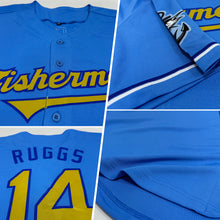 Загрузить изображение в средство просмотра галереи, Custom Light Blue Old Gold-Royal Authentic Baseball Jersey
