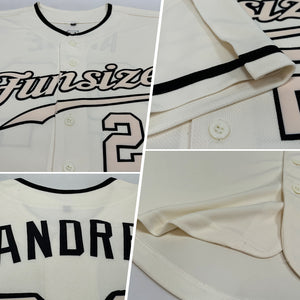 Custom Cream Cream-Black Authentic Baseball Jersey