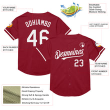 Load image into Gallery viewer, Custom Maroon White Mesh Authentic Throwback Baseball Jersey
